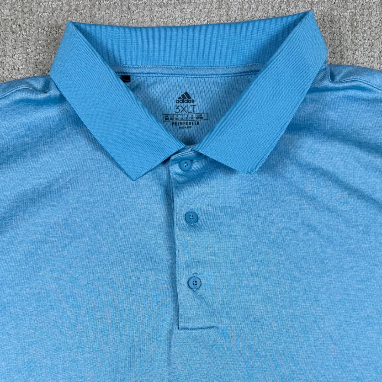 Adidas Mens 3xlt Blue Primegreen Performance Golf Polo Shirt